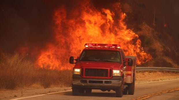 Evacuations have been ordered as a new, fast-moving wildfire threatens remote communities north of LA