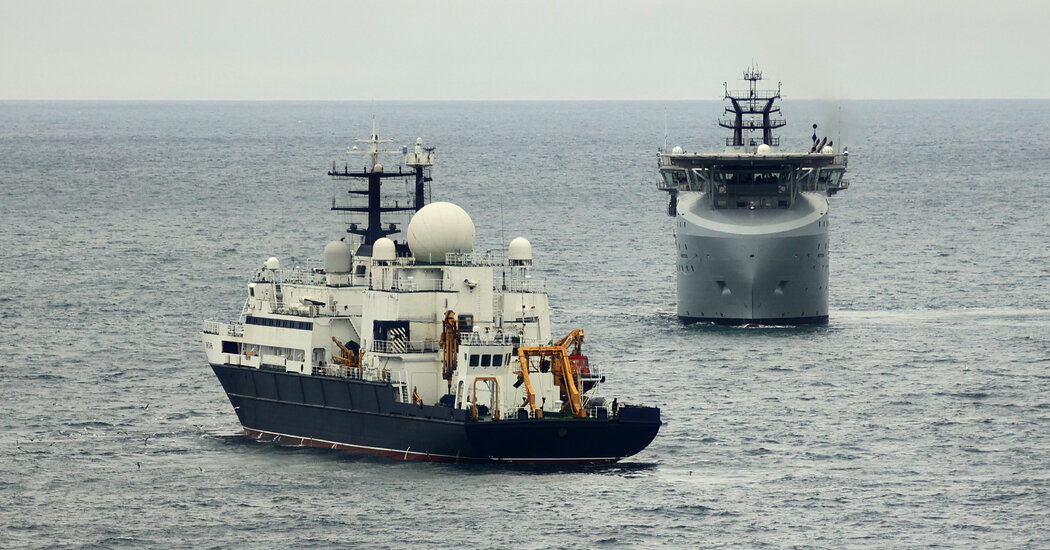 Britain says a Russian spy ship has returned to British waters in a threat from the Kremlin