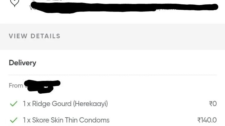 “Caught off gourd”: A man gets an unexpected gift with an order of condoms from Swiggy Instamart