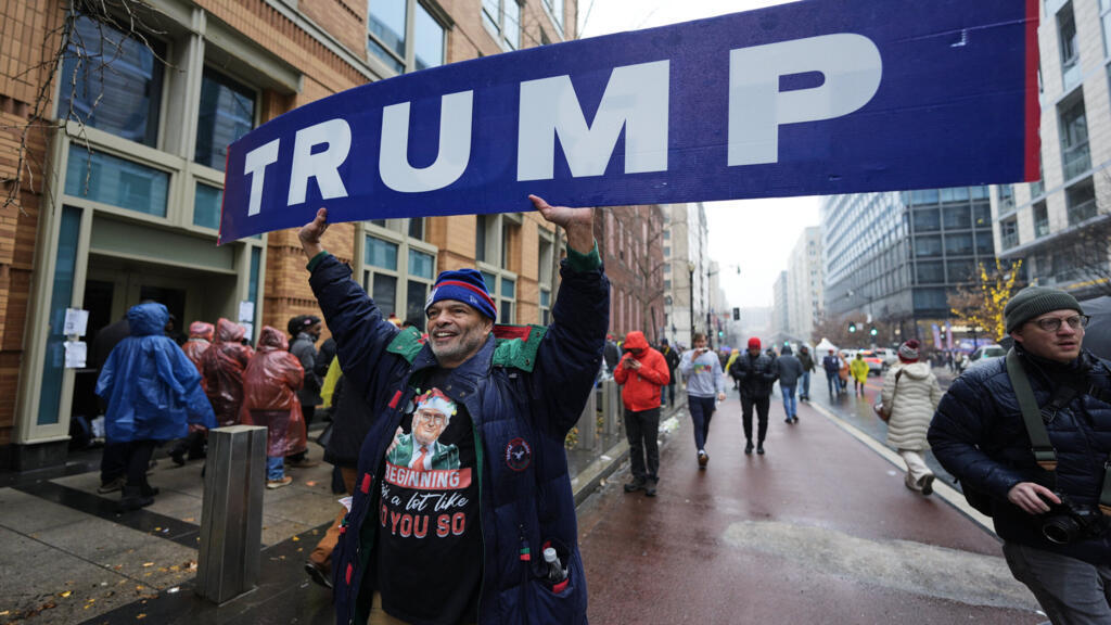 Thousands of Trump supporters gathered for a victory rally before the inauguration in Washington