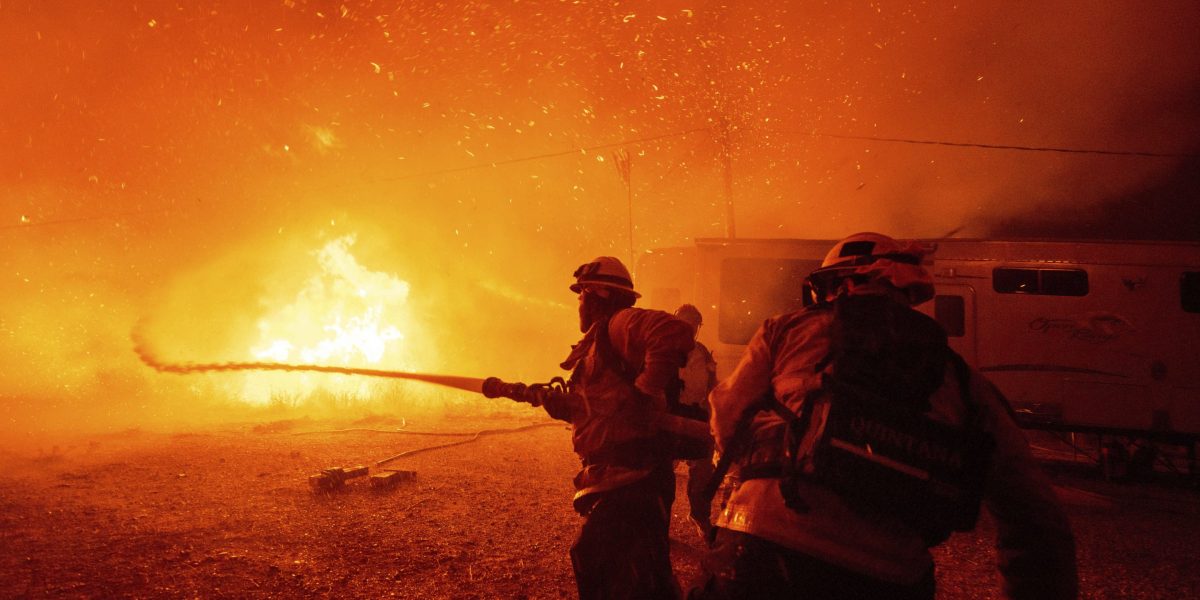 Firefighters are battling a massive new wildfire north of Los Angeles that has already put 50,000 in evacuation zones