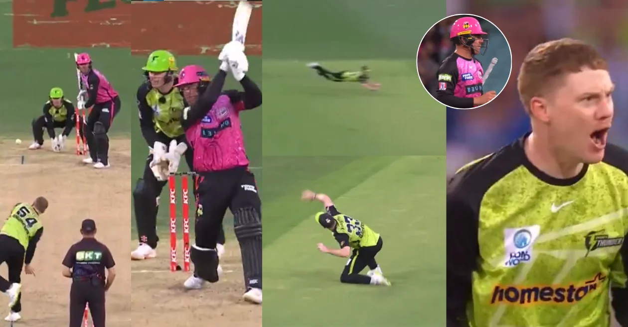 Watch: George Garton opens the blind in the BBL challenger game to eliminate Moises Henriques | 14