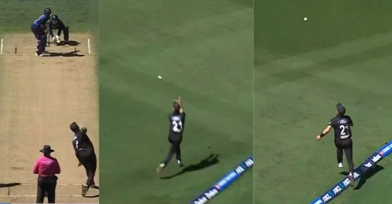 NZ vs SL (WATCH): Matt Henry takes stunning catch to bowl out Charith Asalanka in third ODI