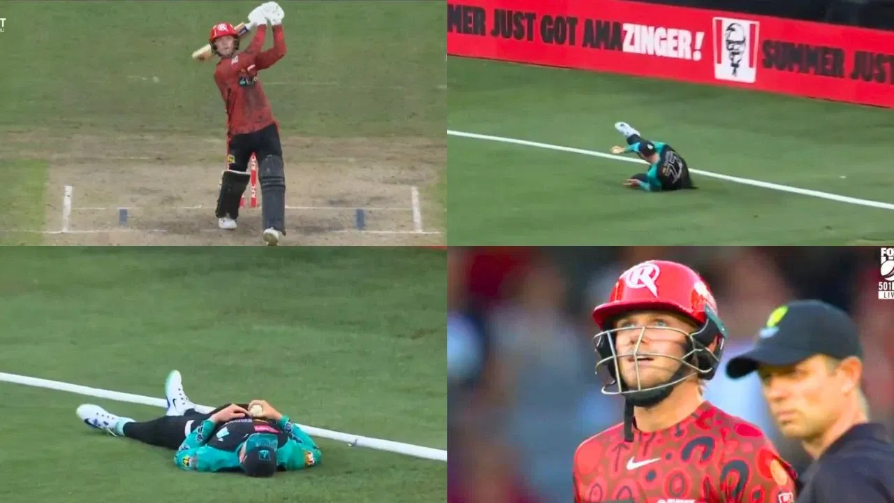 Jake Fraser-McGurk left heartbroken as he was dismissed for 95 by Matt Renshaw’s screamers in BBL match