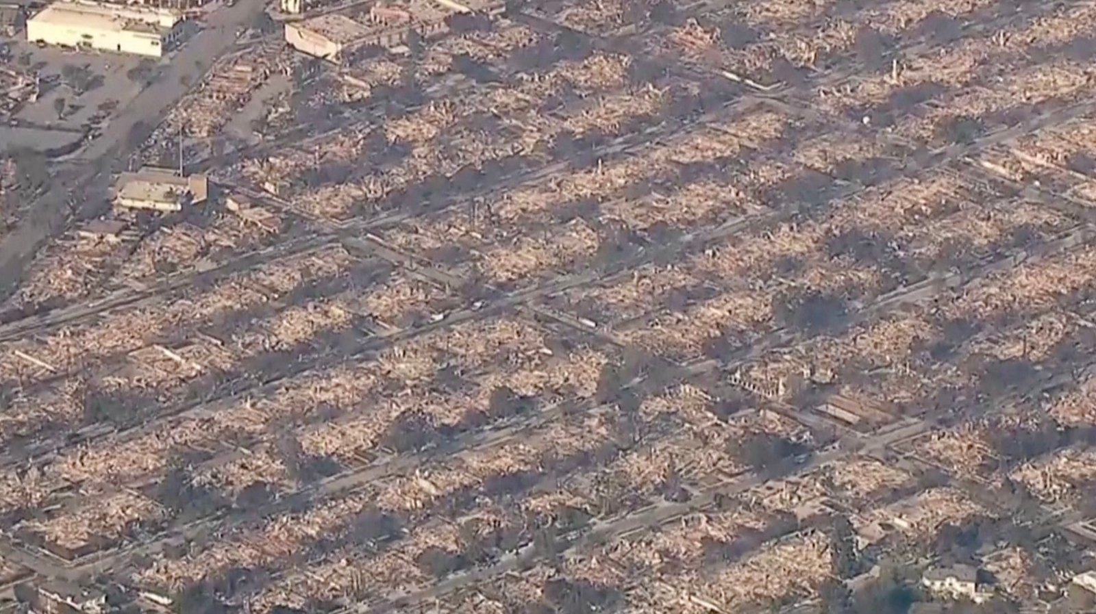 Aerial view shows widespread damage from Los Angeles fires