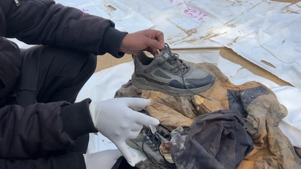 He identified his nephew’s remains from his shoe, while a search is underway in Gaza for the body