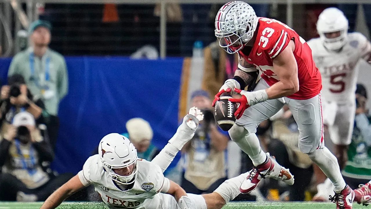 Ohio State hero Jake Sawyer reveals the two-word message former roommate Quinn Ewers gave him after the touchdown