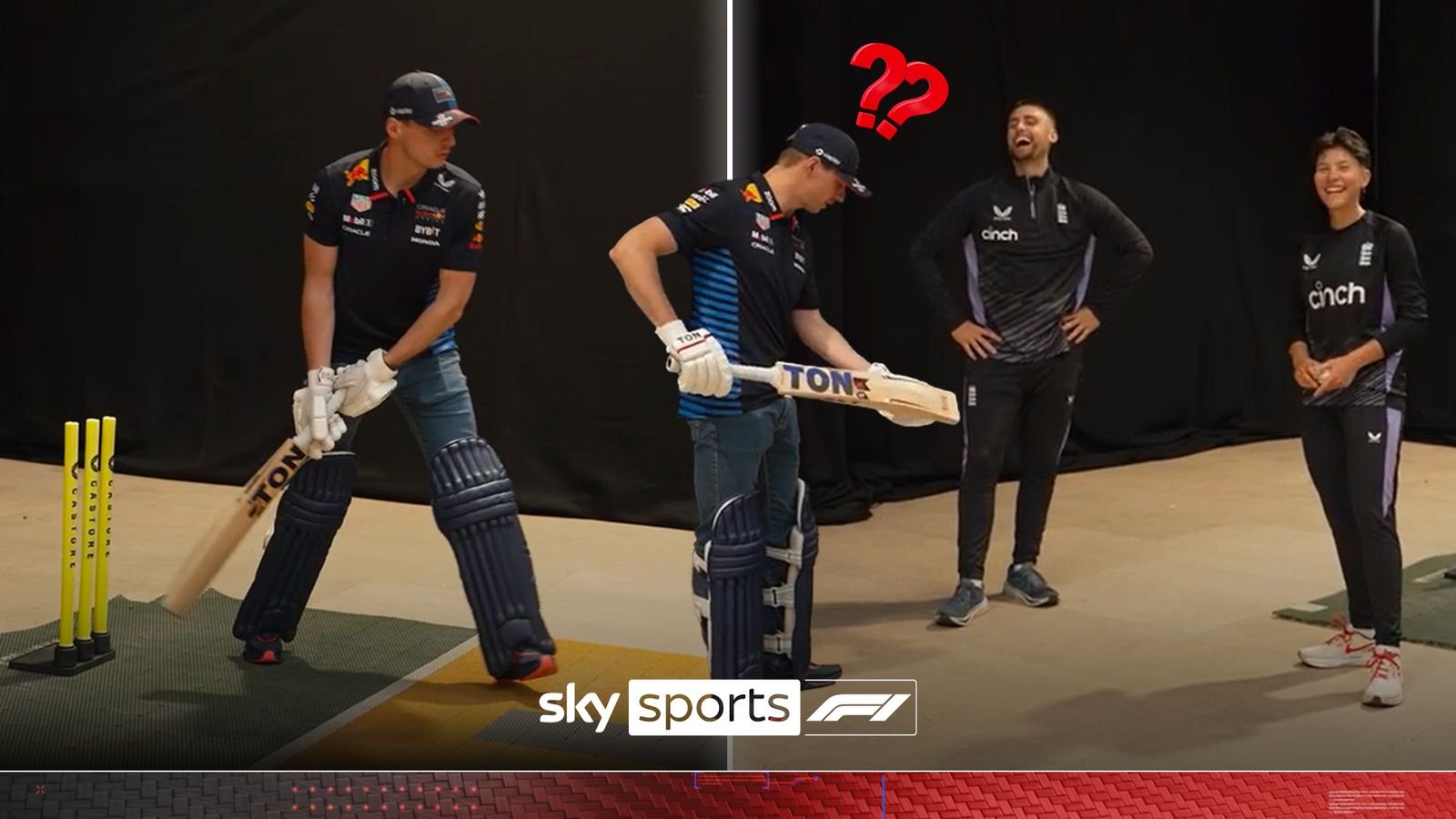 Verstappen makes hilarious first taste of cricket with England cricketers!