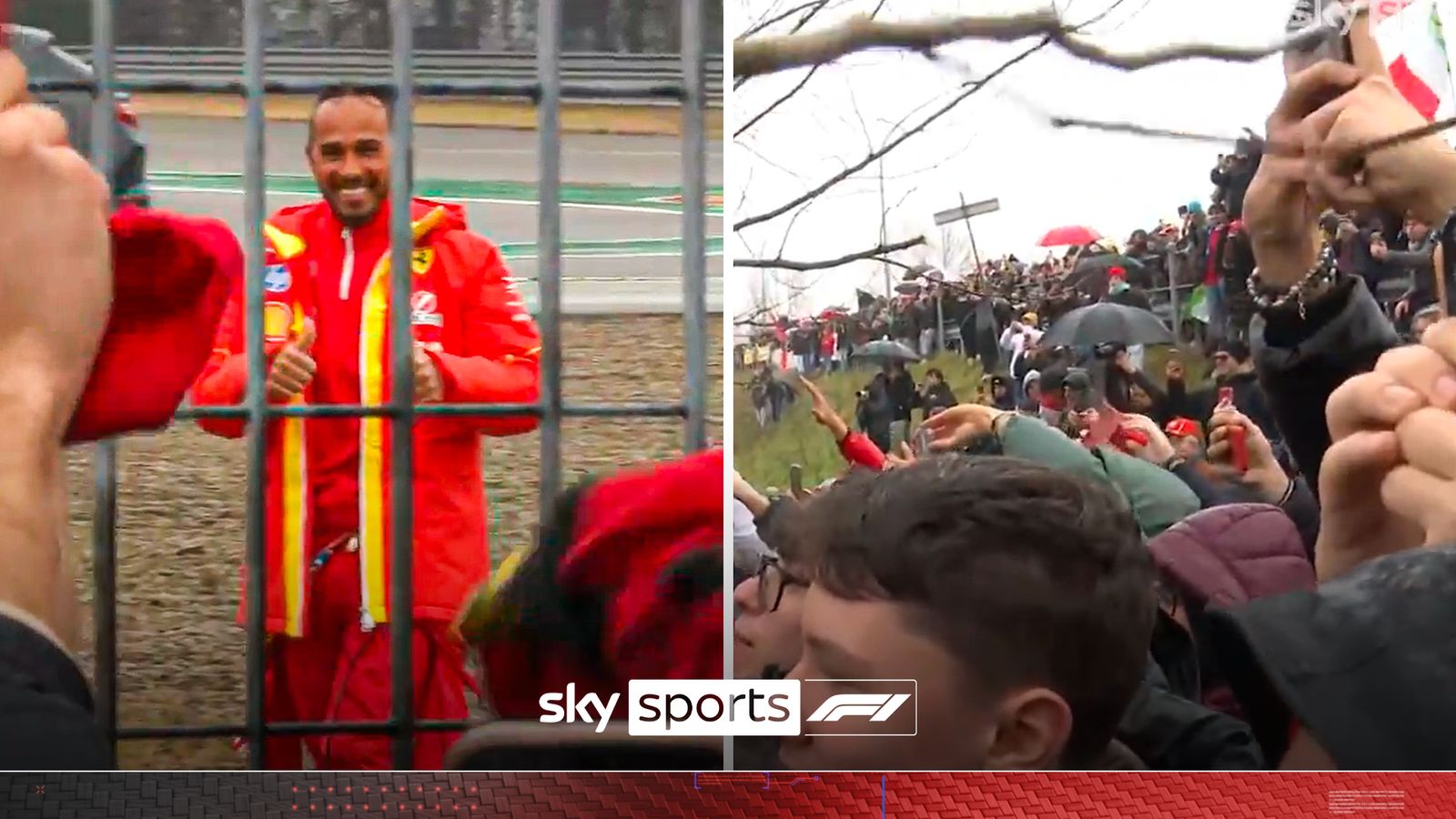 Fans warmly welcomed Hamilton to the track!