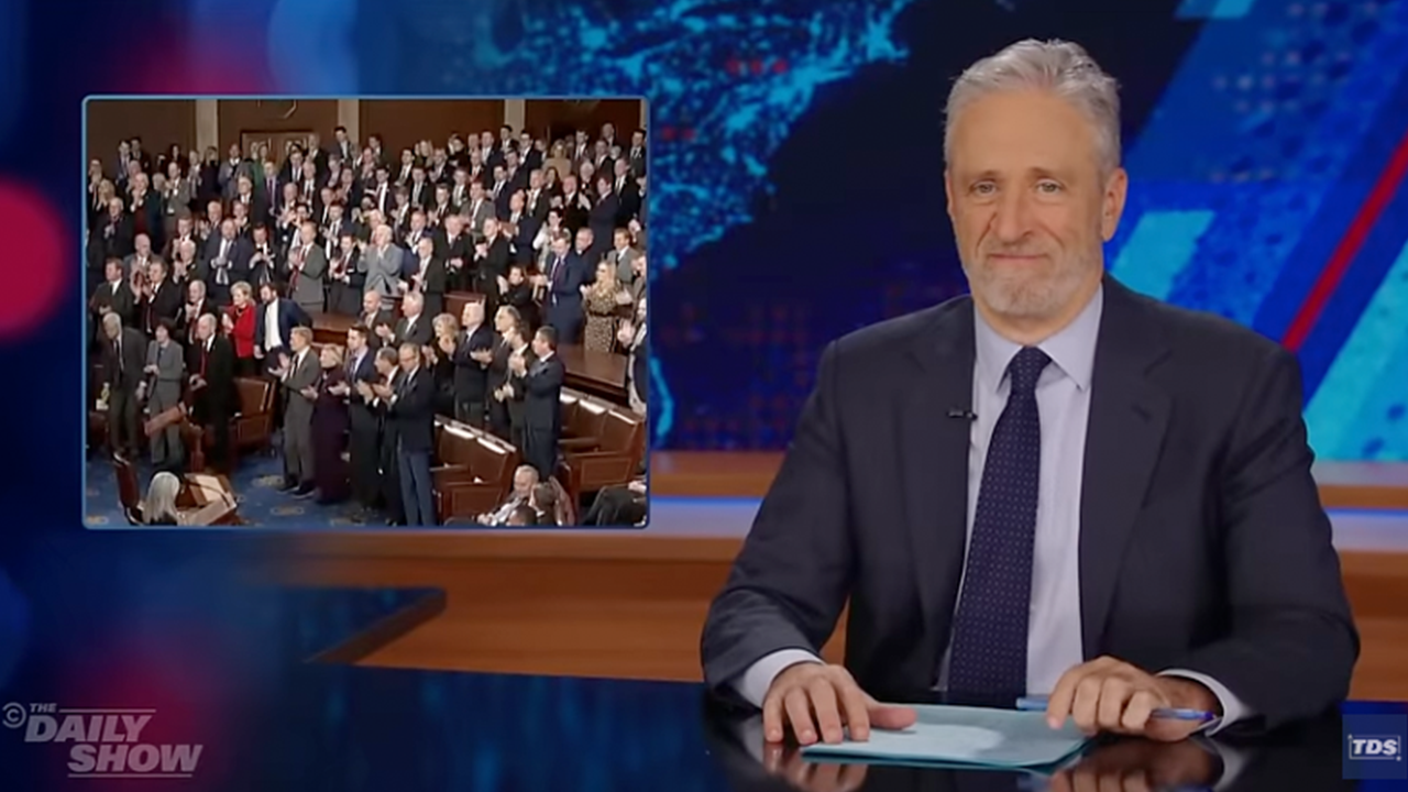 Jon Stewart grimaces over Harris being forced to certify Trump’s election win